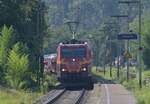185 077 Stahl auf Stahl mit dem  Millionenzug  durch Roigheim gen Würzburg  am 12.9.2023 