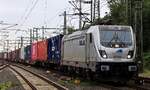 AKIEM/METRANS/HHLA/Die G�terbahnen 187 014-6 REV/AKT-KKR/26.06.24 mit Containerzug gen Hafen. HH-Harburg 18.07.2026