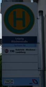 (264'680) - nomo NORDSACHSEN MOBIL-Haltestellenschild - Leipzig, B�cherstrasse - am 11.