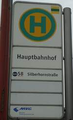 (128'584) - MVG-Haltestellenschild - M�nchen, Hauptbahnhof - am 11.