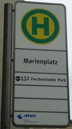 (128'602) - MVG-Haltestellenschild - M�nchen, Marienplatz - am 11.