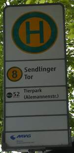 (261'287) - MVG-Haltestellenschild - M�nchen, Sendlinger Tor - am 13.