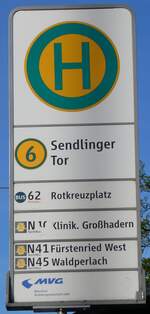 (261'293) - MVG-Haltestellenschild - M�nchen, Sendlinger Tor - am 14.