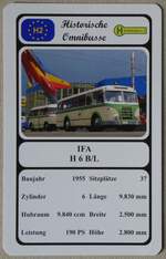 (272'699) - Quartett-Spielkarte mit IFA H 6 B/L von 1955 am 9.