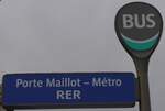 (167'014) - RATP-Haltestellenschild - Paris, Porte Maillot - M�tro RER - am 16.
