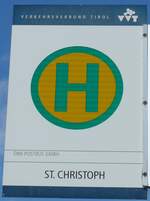 (197'654) - �BB-POSTBUS-Haltestellenschild - St.