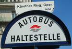 (128'392) - Wiener Linien-Haltestellenschild - Wien, K�rntner Ring, Oper - am 9.