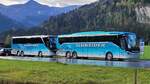 Setra S 515 HDH, SO 28514 und Setra S 516 HD, SO 28119, an der Lenk im Simmental, Schneider Reisen und Transport AG, Langendorf, Aufgenommen am 14.