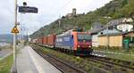 SBBC 4482 013-0  Alpäzähmer  mit Containerzug in Kaub.