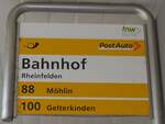 (195'139) - PostAuto-Haltestellenschild - Rheinfelden, Bahnhof - am 23. Juli 2018