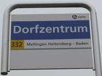 (168'136) - A-welle/PostAuto-Haltestellenschild - T�gerig, Dorfzentrum - am 30.