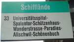(133'697) - BVB-Haltestellenschild - Basel, Schiffl�nde - am 16.