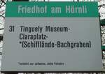 (159'779) - BVB-Haltestellenschild - Riehen, Friedhof am H�rnli - am 11.