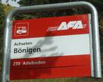 (130'333) - AFA-Haltestellenschild - Achseten, B�nigen - am 11.