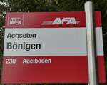 (234'869) - AFA-Haltestellenschild - Achseten, B�nigen - am 29.