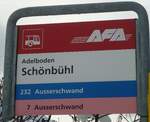 (131'129) - AFA-Haltestellenschild - Adelboden, Sch�nb�hl - am 28.