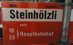 (140'094) - SVB-Haltestellenschild - Bern, Steinh�lzli - am 24.