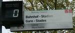(240'800) - VB-Haltestellenschild - Biel, L�hre Mauchamp - am 9.