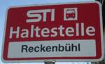 (136'817) - STI-Haltestellenschild - Blumenstein, Reckenb�hl - am 22.