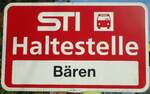 (136'830) - STI-Haltestellenschild - Blumenstein, B�ren - am 22.