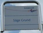 (248'820) - GrindelwaldBus-Haltestellenschild - Grindelwald, S�ge Grund - am 18.