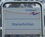 (248'838) - GrindelwaldBus-Haltestellenschild - Grindelwald, Wasserb�hlen) am 18.