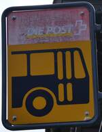 (260'600) - Altes PostAuto-Haltestellenschild am 21.