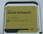 (248'350) - STI-Haltestellenschild - Gwatt, Deltapark - am 10.