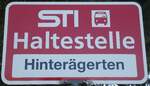 (136'783) - STI-Haltestellenschild - Heimenschwand, Hinter�gerten - am 21.