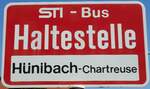(128'218) - STI-Haltestellenschild - H�nibach, H�nibach-Chartreuse - am 1. August 2010