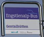 (267'498) - Engstlenalp-Bus-Haltestellenschild - Innertkirchen, Gentalh�tten - am 22.