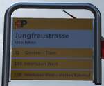 (285'849) - +P/STI-Haltestellenschild - Interlaken, Jungfraustrasse - am 29. M�rz 2026