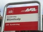 (138'472) - AFA-Haltestellenschild - Kandersteg, Bl�mlisalp - am 6.
