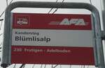 (138'473) - AFA-Haltestellenschild - Kandersteg, Bl�mlisalp - am 6.