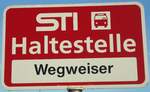 (136'795) - STI-Haltestellenschild - L�ngenb�hl, Wegweiser - am 22.