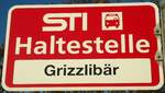 (136'797) - STI-Haltestellenschild - L�ngenb�hl, Grizzlib�r - am 22.