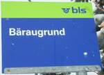 (131'739) - bls-Haltestellenschild - Langnau, B�raugrund - am 28.