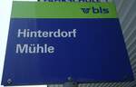 (131'747) - bls-Haltestellenschild - Langnau, Hinterdorf M�hle - am 28.