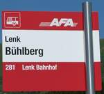 (252'636) - AFA-Haltestellenschild - Lenk, B�hlberg - am 11.