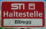 (128'230) - STI-Haltestellenschild - Merligen, B�regg - am 1.