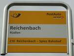 (138'435) - PostAuto-Haltestellenschild - Reichenbach, R�dlen - am 6.