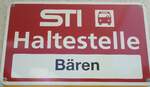 (133'870) - STI-Haltestellenschild - Schwarzenegg, B�ren - am 28.