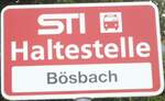 (129'521) - STI-Haltestellenschild - Steffisburg, B�sbach - am 6.