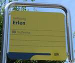 (153'727) - STI-Haltestellenschild - Steffisburg, Erlen - am 10.