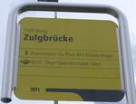 (162'466) - STI-Haltestellenschild - Steffisburg, Zulgbr�cke - am 22.