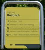 (171'872) - STI-Haltestellenschild - Steffisburg, B�sbach - am 15.