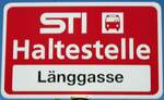 (128'192) - STI-Haltestellenschild - Thun, L�nggasse - am 1.