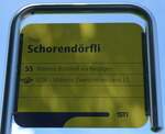 (153'952) - STI-Haltestellenschild - Thun, Schorend�rfli - am 17.