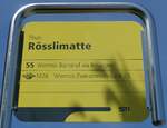 (153'956) - STI-Haltestellenschild - Thun, R�sslimatte - am 17.