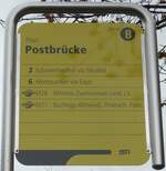(157'718) - STI-Haltestellenschild - Thun, Postbr�cke - am 8.